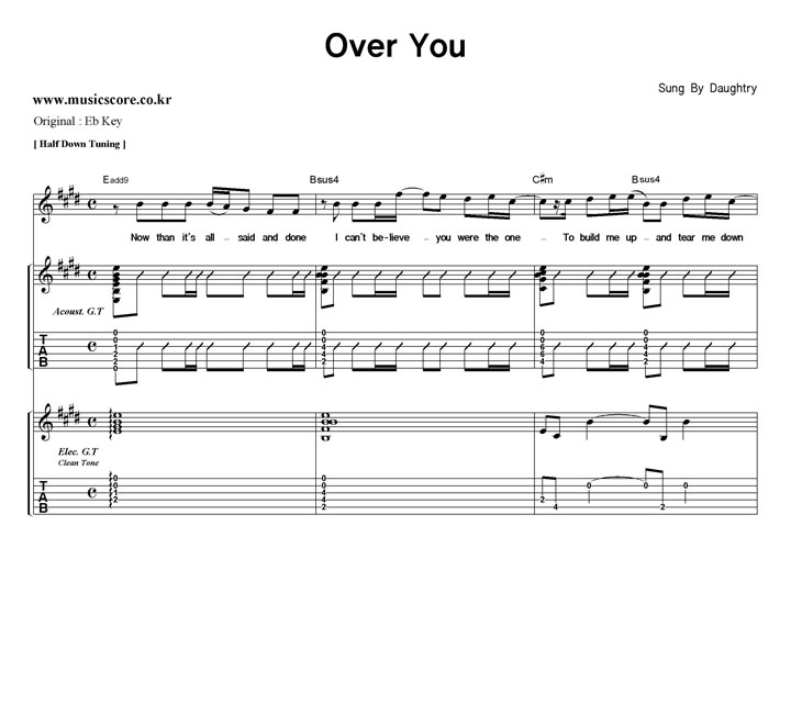 Daughtry Over You   EŰ Ÿ Ÿ Ǻ