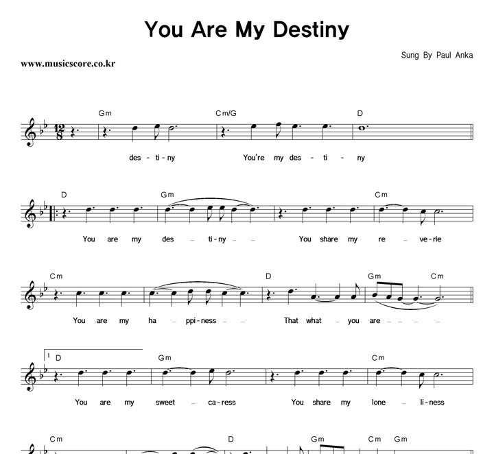 Paul Anka You Are My Destiny Ǻ