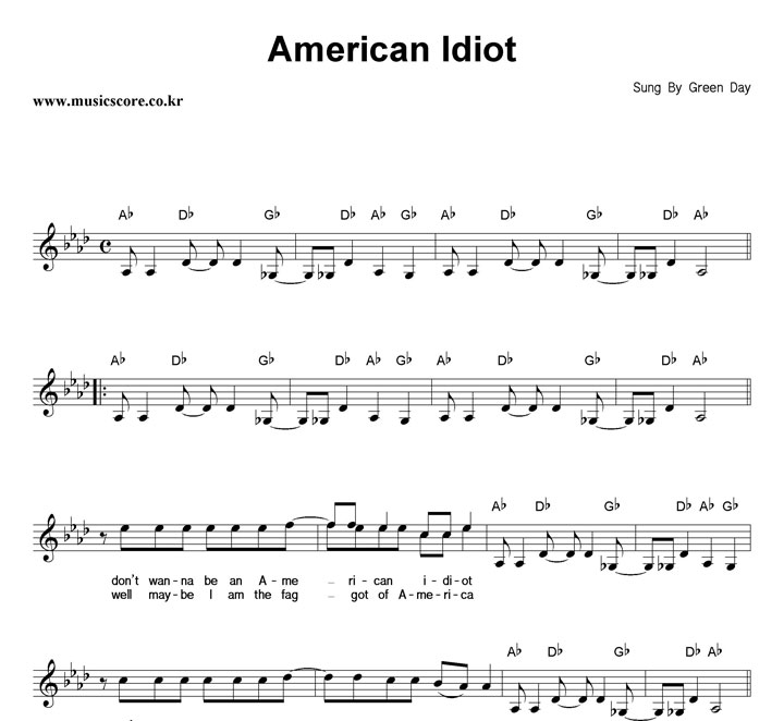 Green Day American Idiot Ǻ