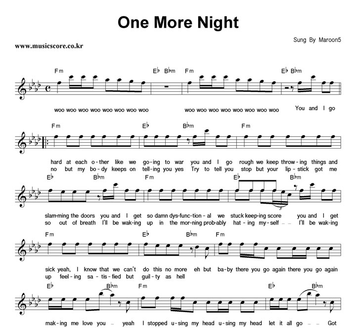 Maroon5 One More Night Ǻ