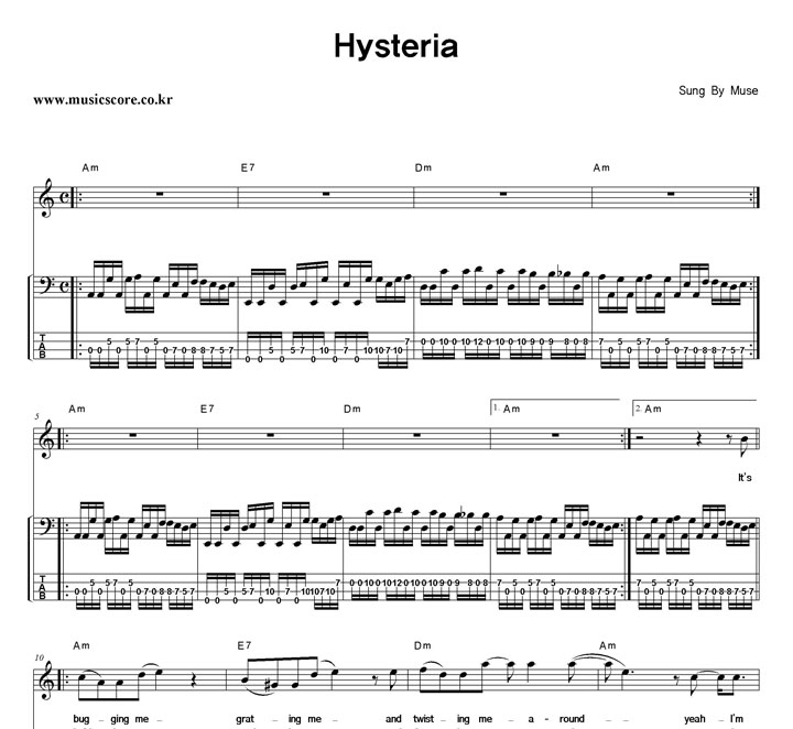 Muse Hysteria  ̽ Ÿ Ǻ