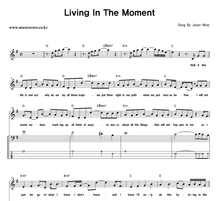 Jason Mraz Living In The Moment  ̽ Ÿ Ǻ
