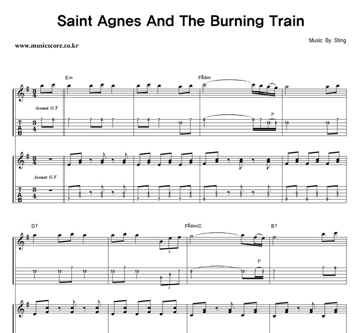 Sting Saint Agnes And The Burning Train Ÿ Ÿ Ǻ