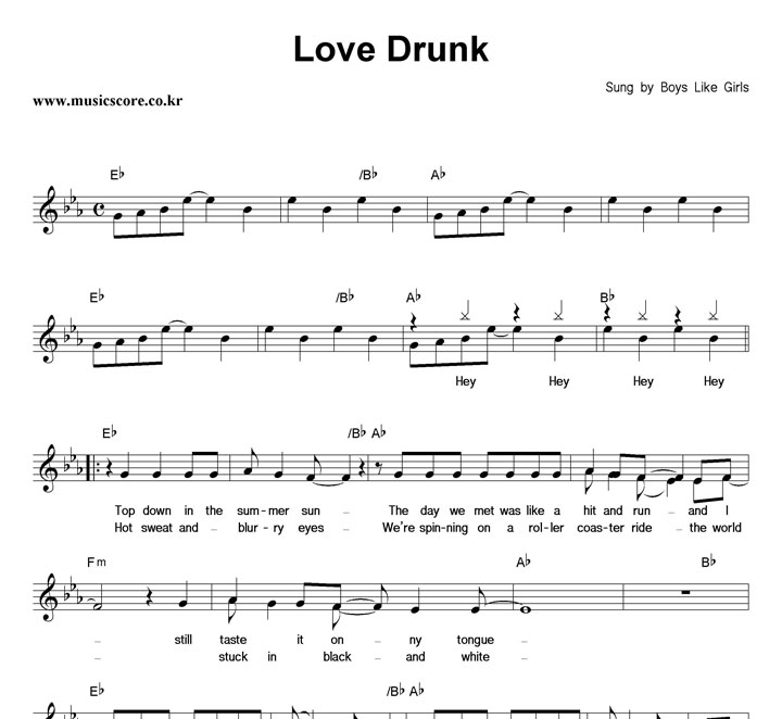 Boys Like Girls Love Drunk Ǻ