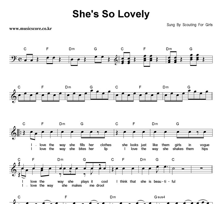 Scouting For Girls She's So Lovely 악보