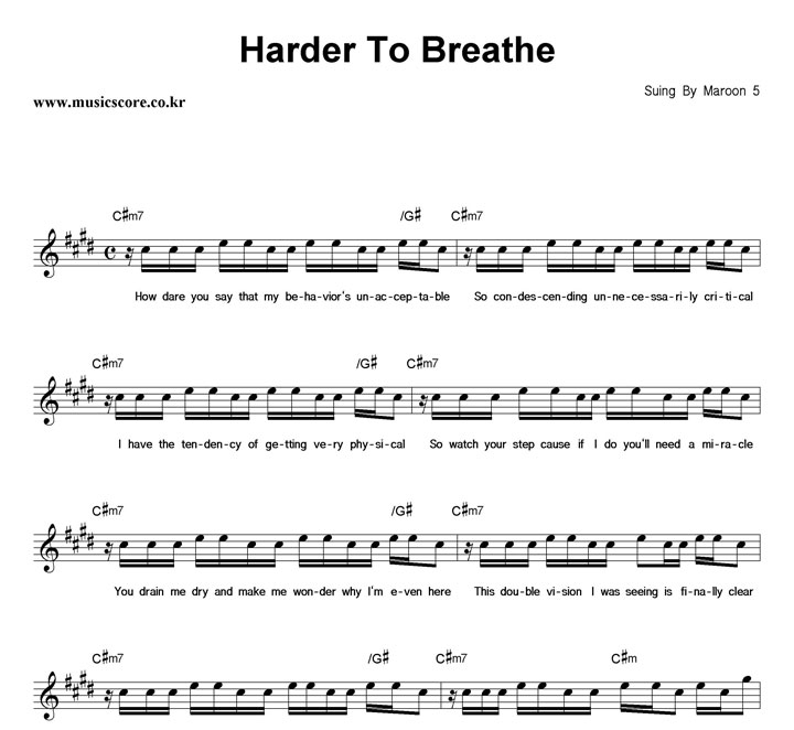 Maroon5 Harder To Breathe Ǻ