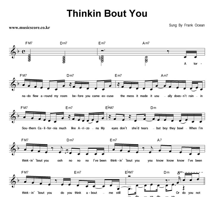 Frank Ocean Thinkin Bout You Ǻ