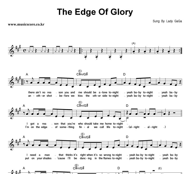 Lady Ga Ga The Edge Of Glory Ǻ