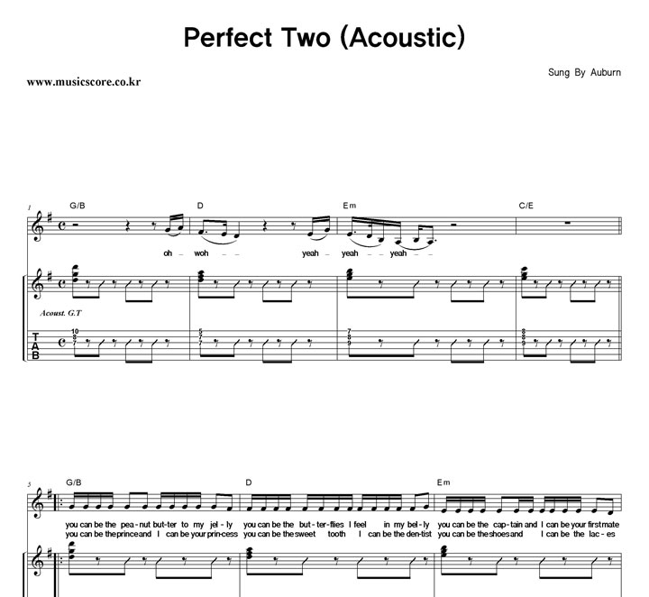 Auburn Perfect Two (Acoustic) Ÿ Ÿ Ǻ