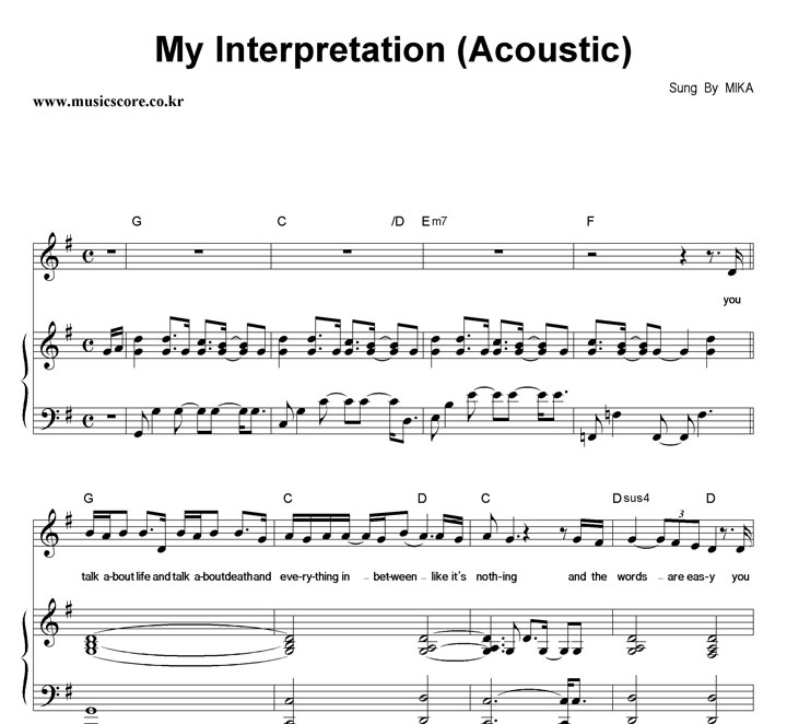 MIKA My Interpretation (Acoustic) ǾƳ Ǻ