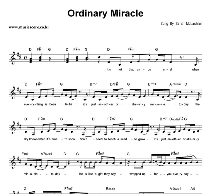 Sarah McLachlan Ordinary Miracle Ǻ
