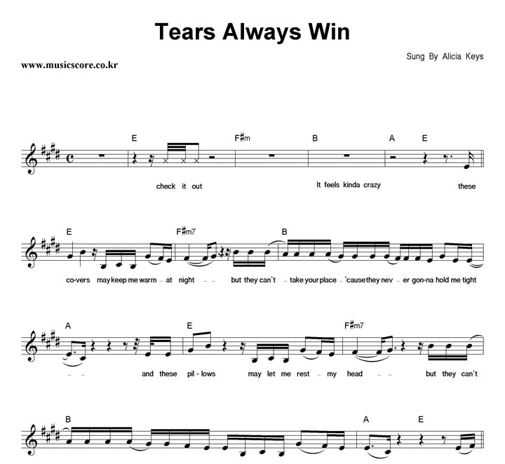Alicia Keys Tears Always Win Ǻ
