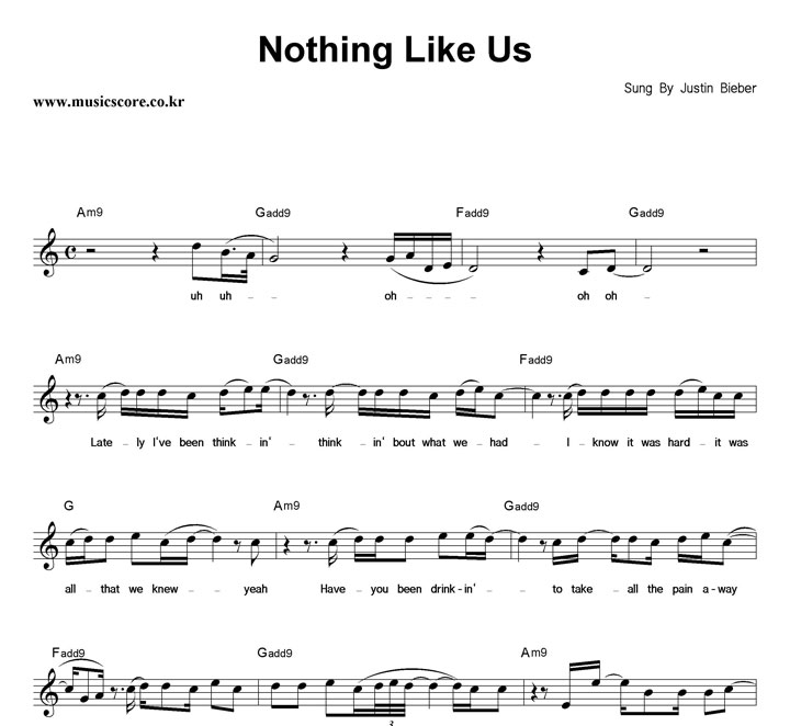 Justin Bieber Nothing Like Us Ǻ