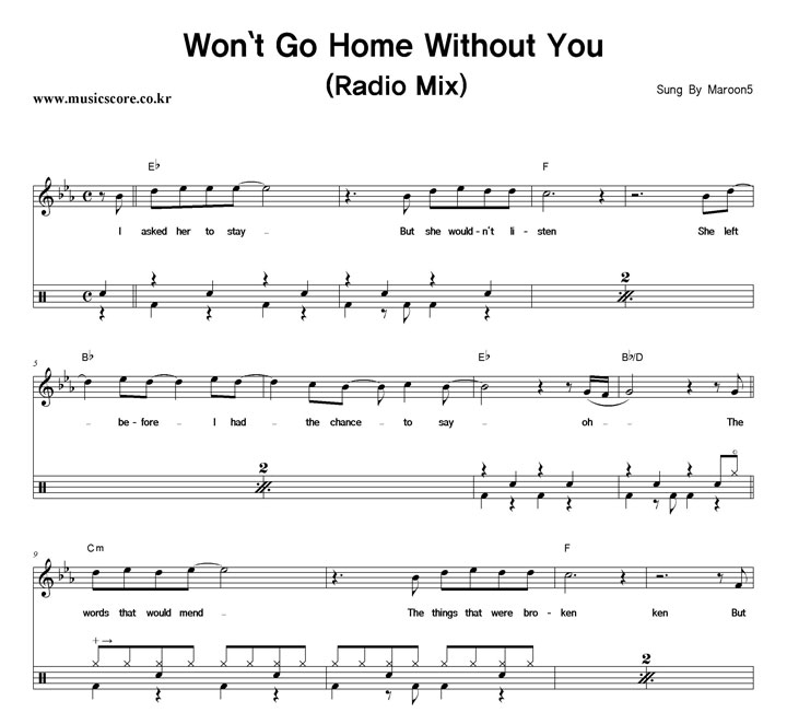 Maroon5 Won't Go Home Without You  巳 Ǻ