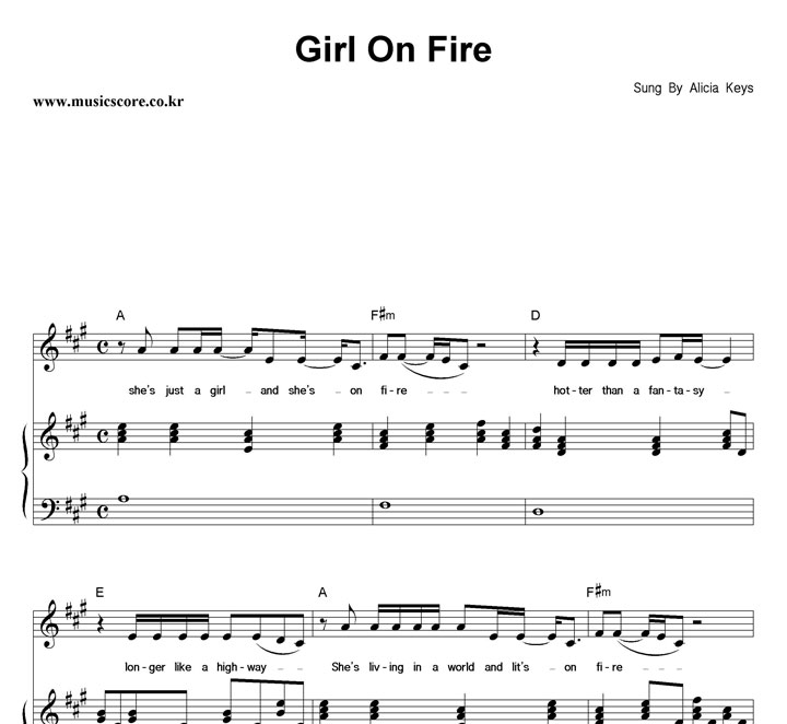 Alicia Keys Girl On Fire ǾƳ Ǻ