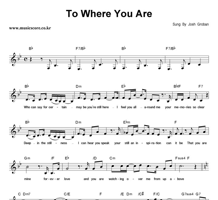 Josh Groban To Where You Are Ǻ