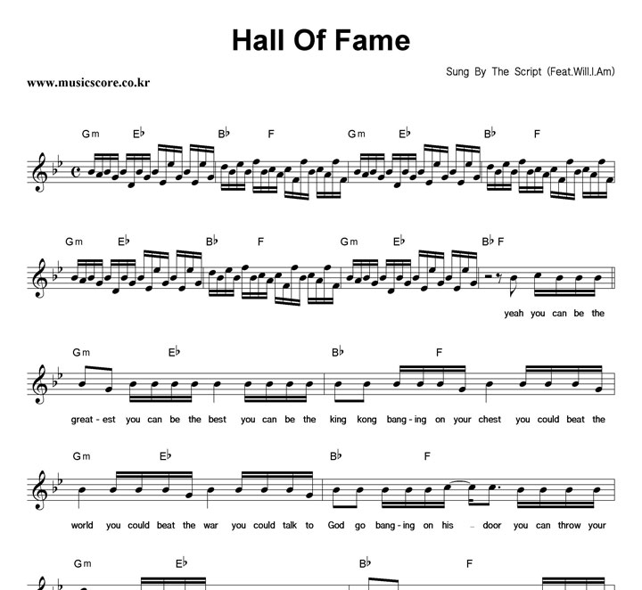 The Script Hall Of Fame (Feat.Will.I.Am) Ǻ