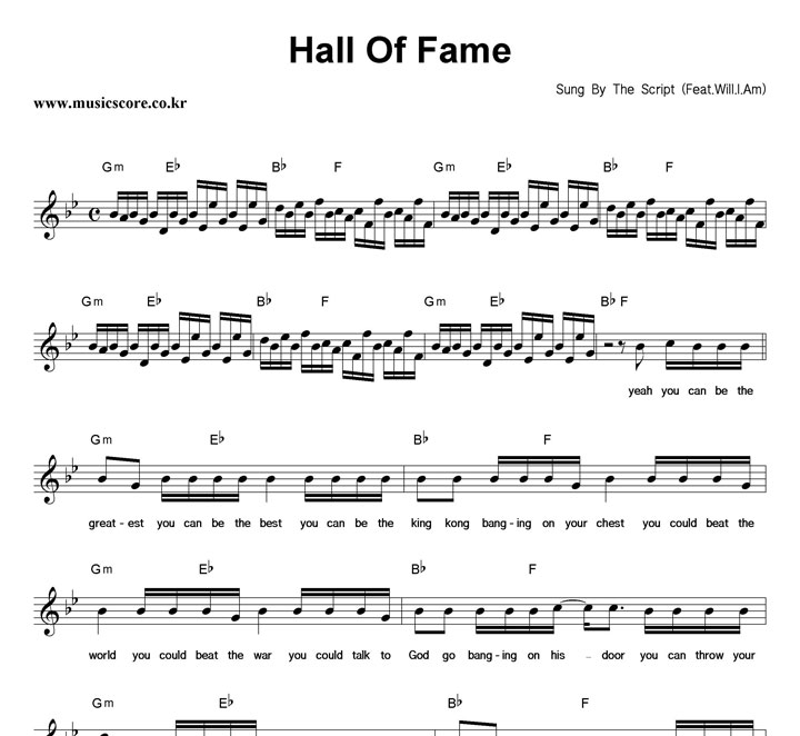 The Script Hall Of Fame (Feat.Will.I.Am) Ǻ