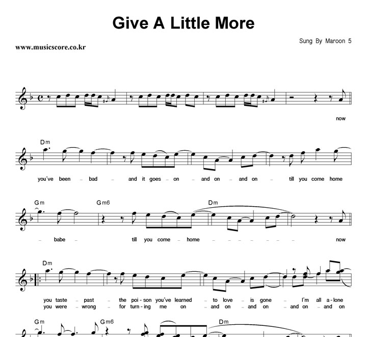 Maroon5 Give A Little More Ǻ