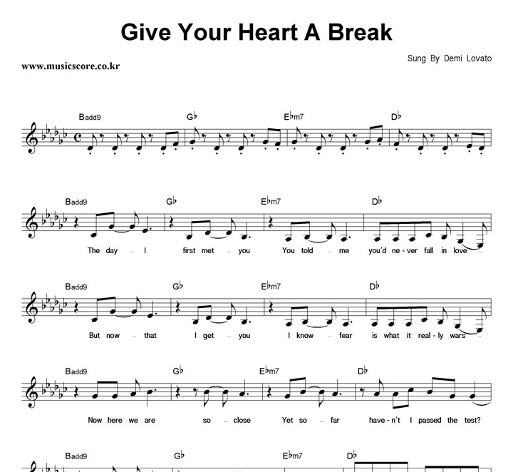 Demi Lovato Give Your Heart A Break Ǻ