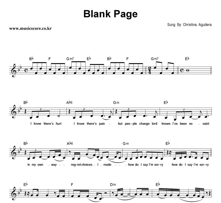 Christina Aguilera Blank Page Ǻ