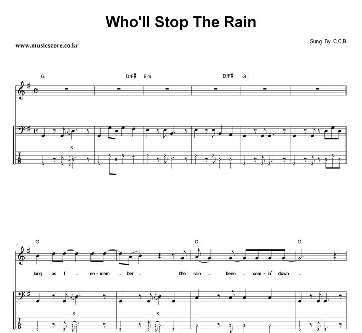 C.C.R Who'll Stop The Rain  ̽ Ÿ Ǻ