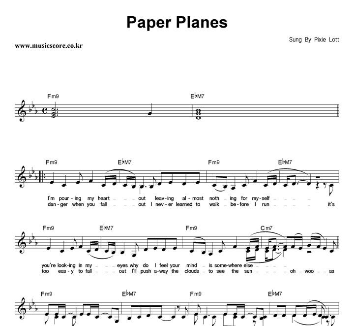 Pixie Lott Paper Planes Ǻ
