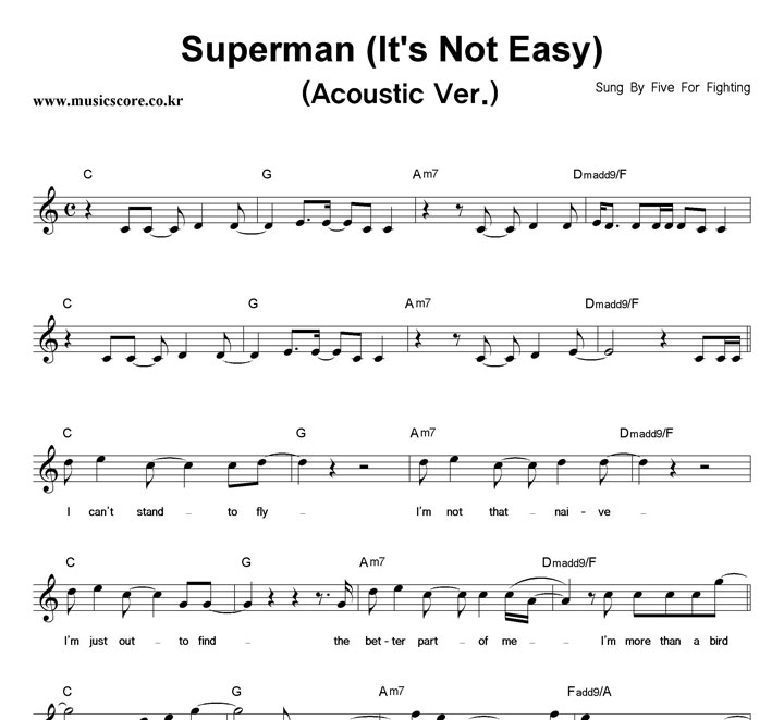 Five For Fighting Superman (Acoustic Ver.) Ǻ