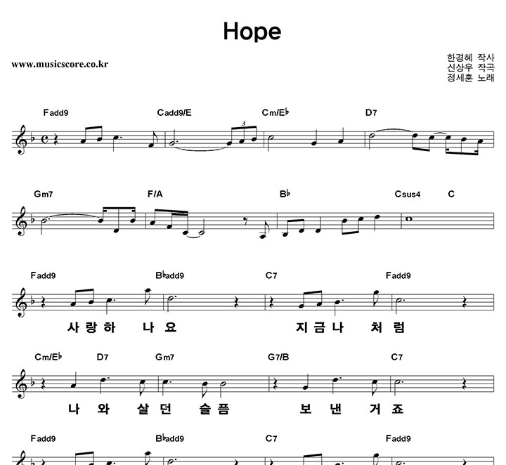 ������ Hope ūȰ��  FŰ �Ǻ�