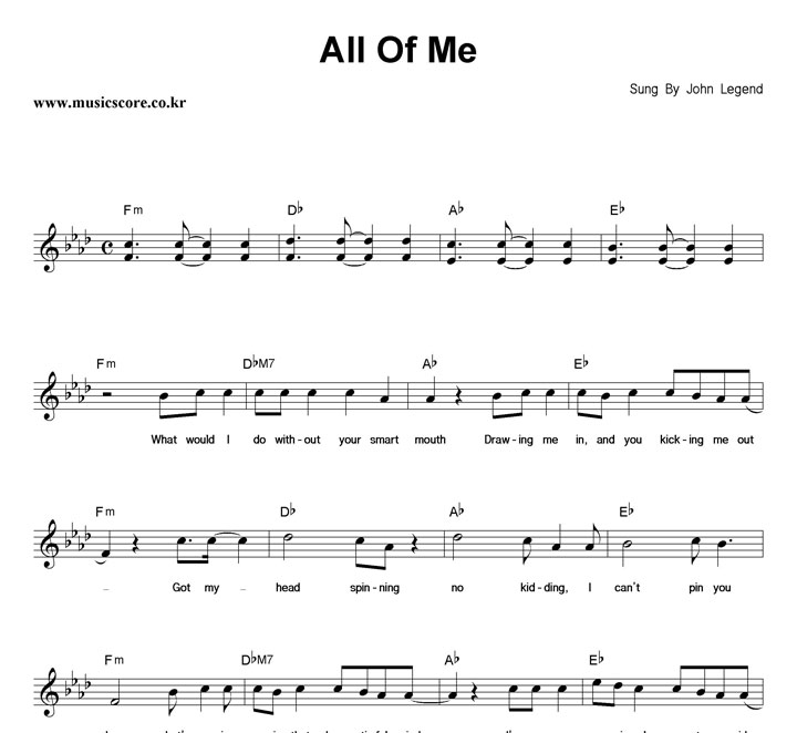 John Legend All Of Me Ǻ