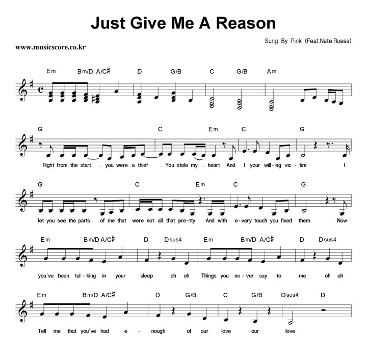 Pink Just Give Me A Reason (Feat. Nate Ruess Of Fun.) Ǻ