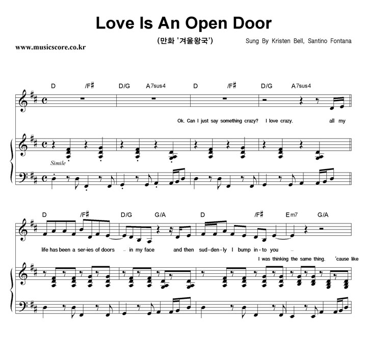 Kristen Bell, Santino Fontana Love Is An Open Door ǾƳ Ǻ