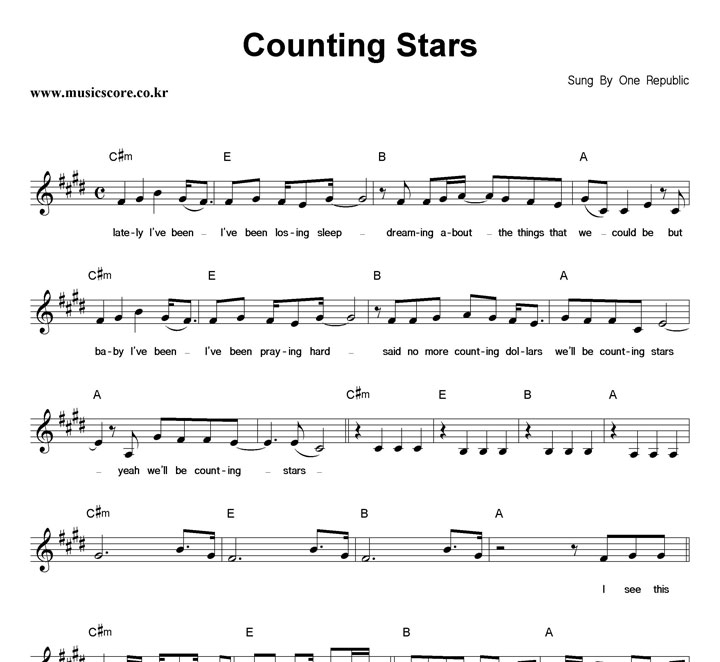 One Republic Counting Stars Ǻ