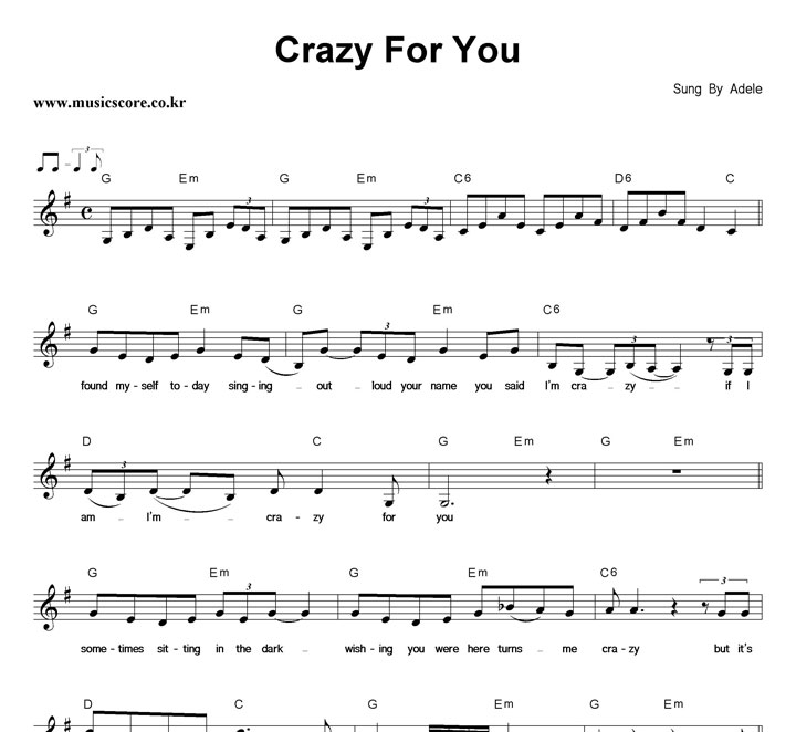 Adele Crazy For You Ǻ