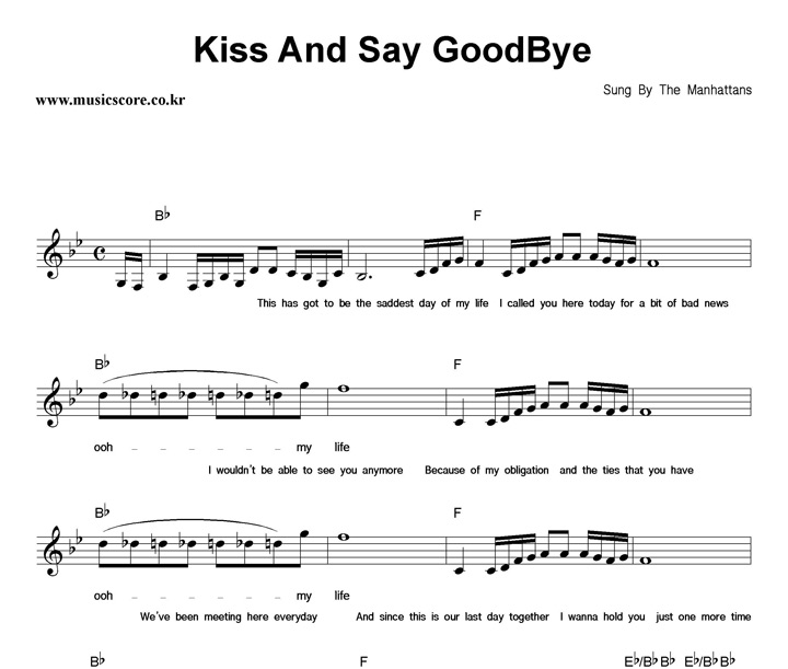 The Manhattans Kiss And Say GoodBye Ǻ