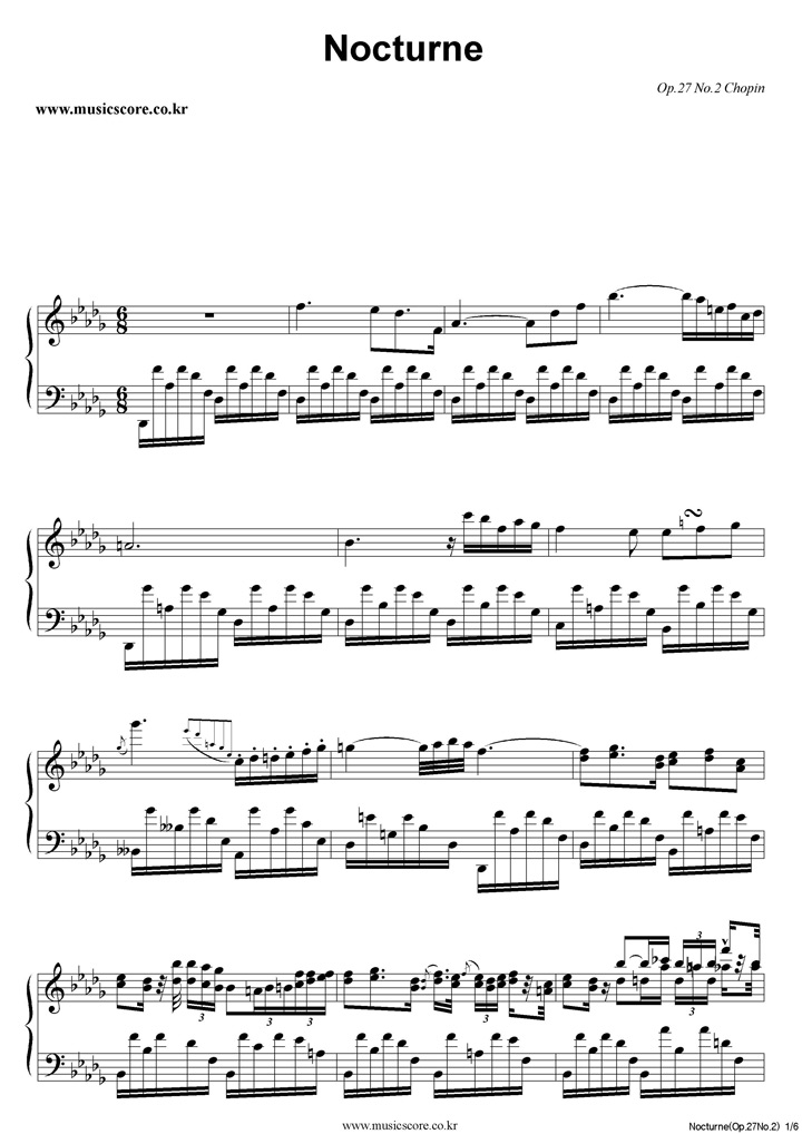 Chopin Nocturne (Op. 27 No.2) ǾƳ Ǻ