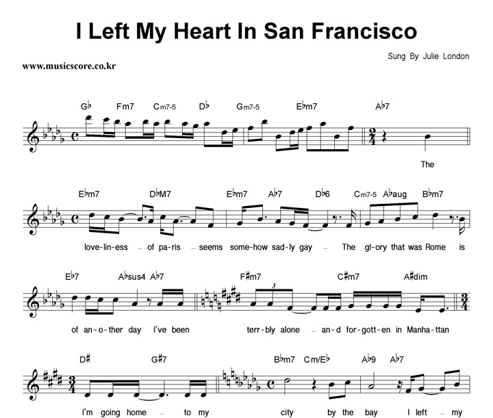 Julie London I Left My Heart In San Francisco Ǻ