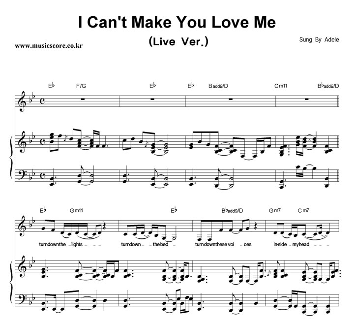 Adele I Can't Make You Love Me (Live Ver.) ǾƳ Ǻ