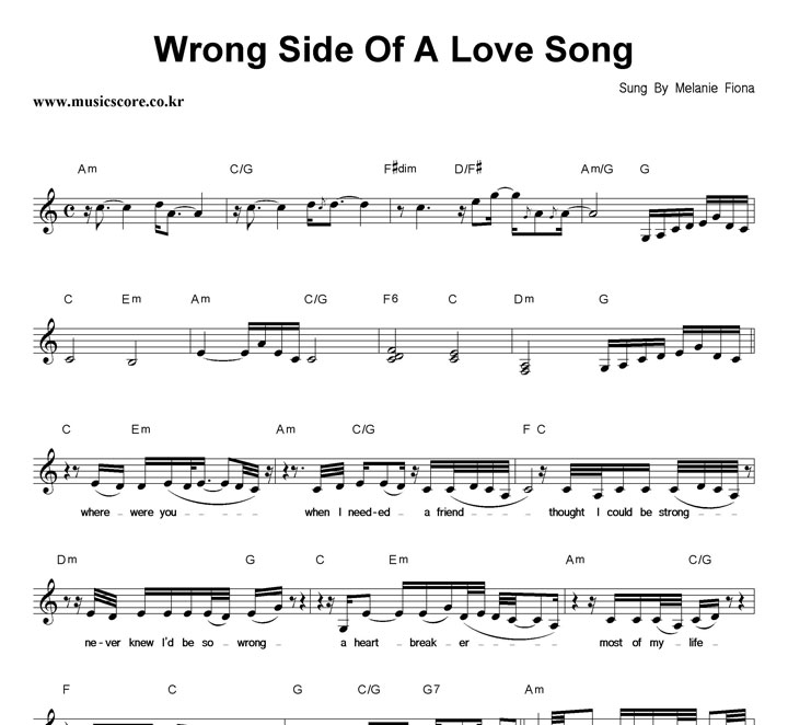 Melanie Fiona Wrong Side Of A Love Song Ǻ