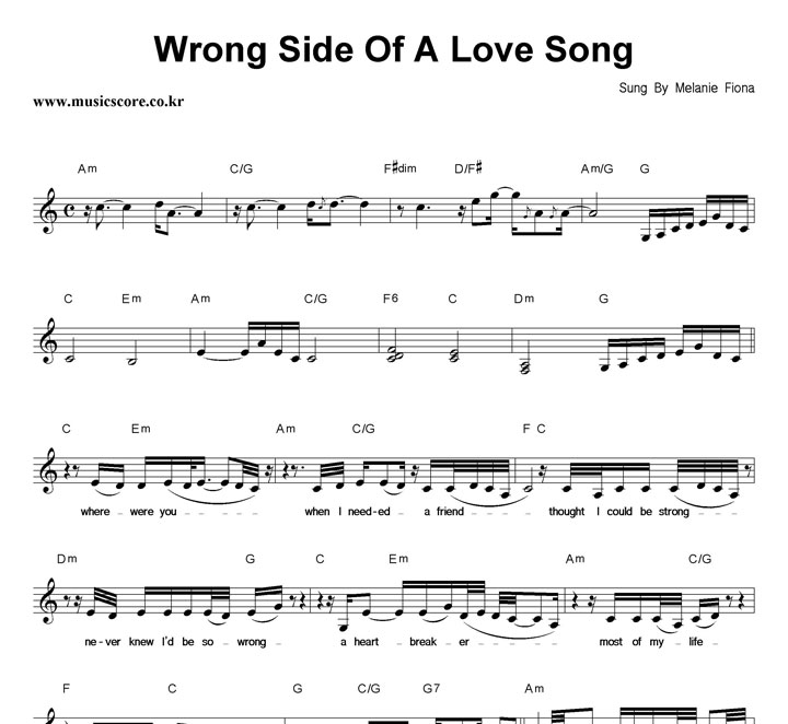 Melanie Fiona Wrong Side Of A Love Song Ǻ