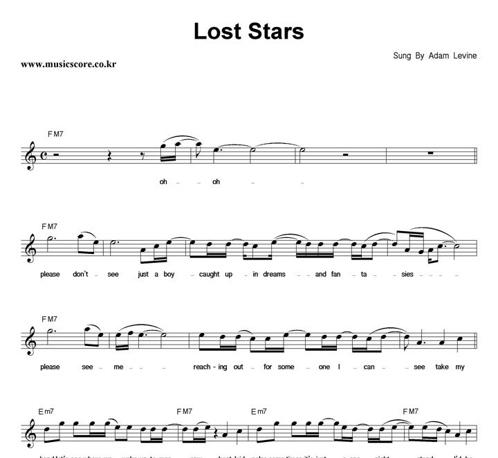 Adam Levine Lost Stars Ǻ