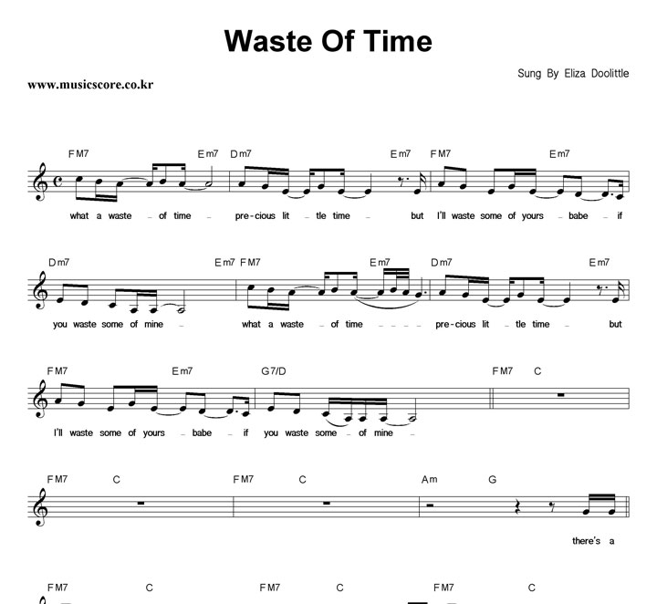 Eliza Doolittle Waste Of Time Ǻ