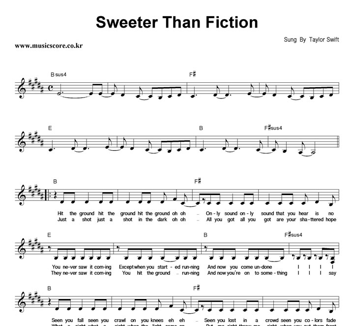 Taylor Swift Sweeter Than Fiction Ǻ