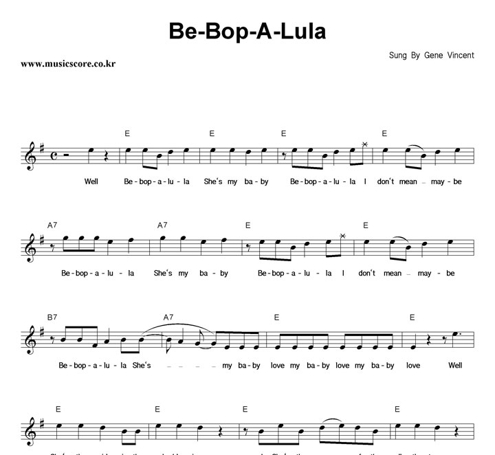 Gene Vincent Be Bop A Lula Ǻ