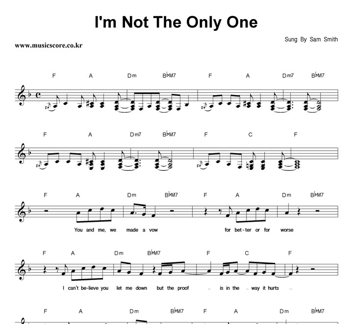 Sam Smith I'm Not The Only One Ǻ