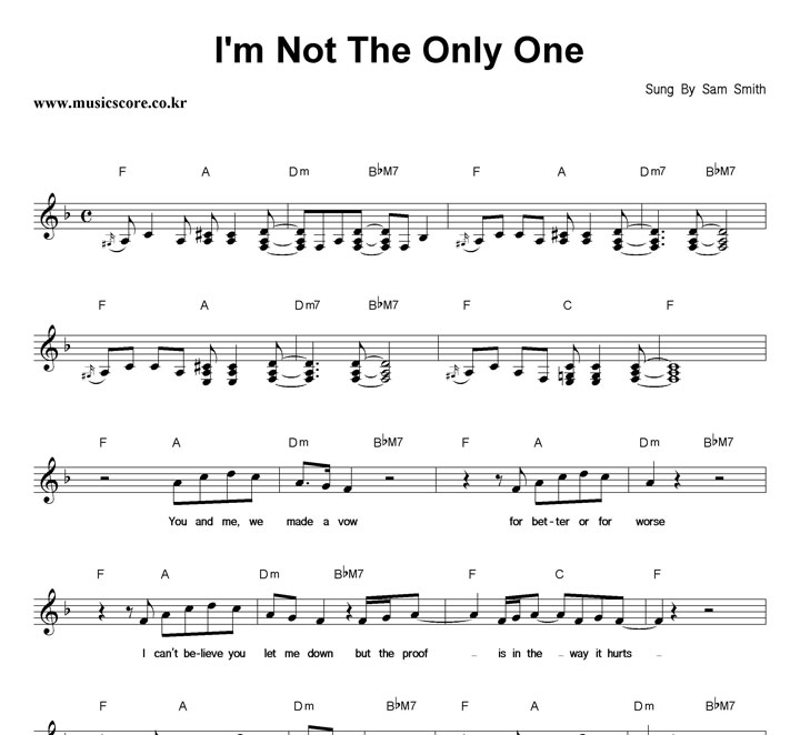 Sam Smith I'm Not The Only One Ǻ