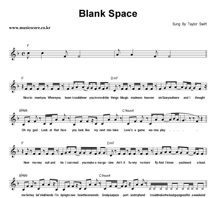 Taylor Swift Blank Space Ǻ