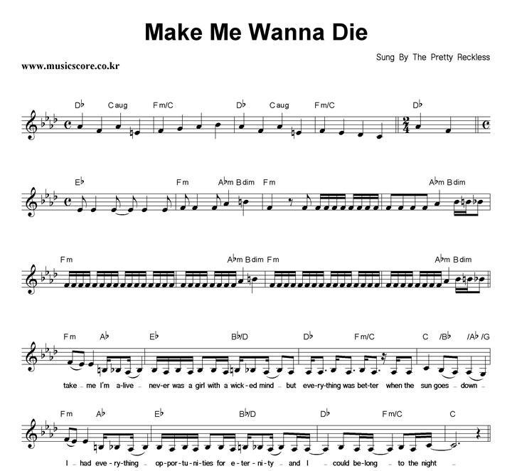 The Pretty Reckless Make Me Wanna Die Ǻ