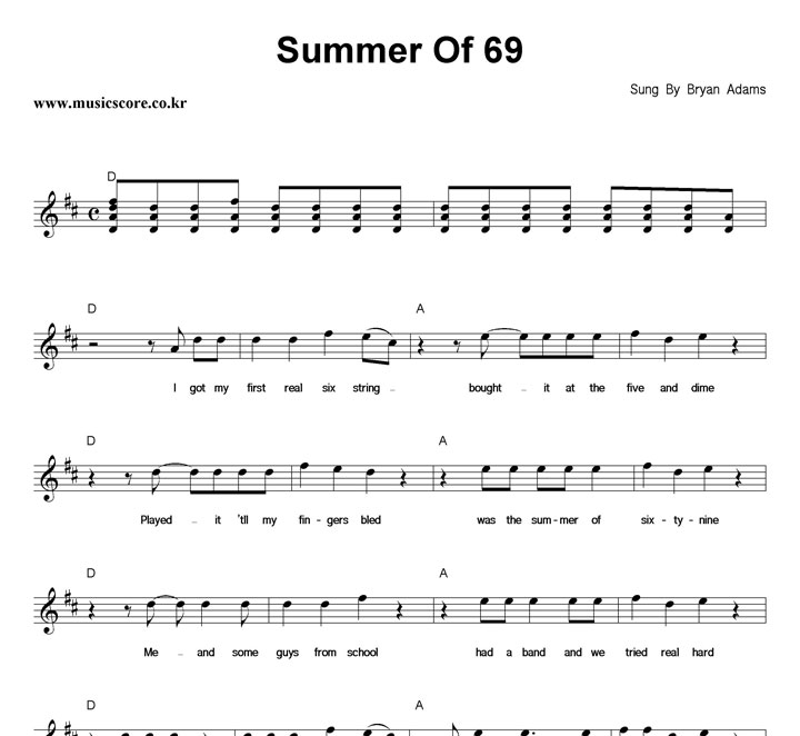 Bryan Adams Summer Of 69 Ǻ