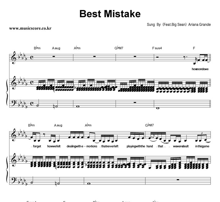 Ariana Grande Best Mistake (Feat.Big Sean) ǾƳ Ǻ